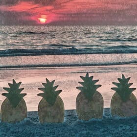 pineapples on the beach